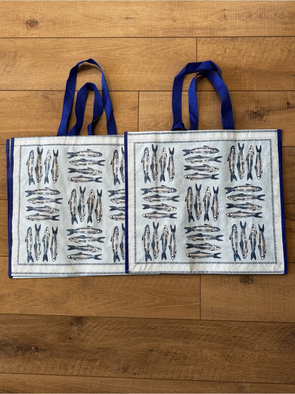 Homegoods TJMaxx Marshalls Viral Sardine Print Reusable Shopper Tote Bags NWOT